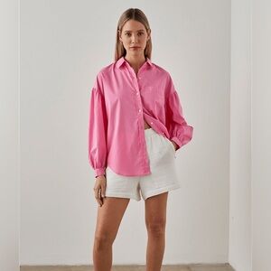 Rails Janae Hot Pink Button Up Shirt Blouse‎ Sz M